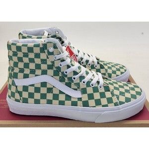 Vans Sk8-Hi Checkerboard Light Green White Size 10.5 Mens High Top Skate Shoes